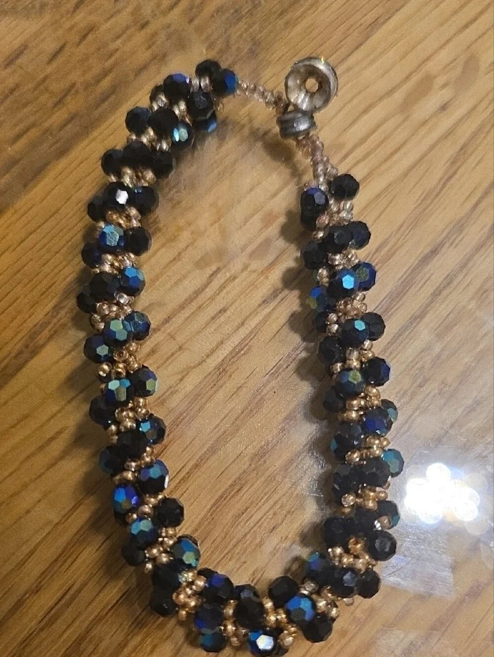 Women's Red & Black Beaded Bracelet Set — Festive Layering Bracelets